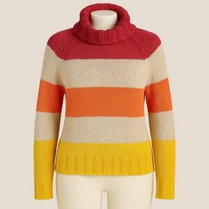 Tommy Hilfiger Jeans Y2K Striped Slouch‎ Turtleneck Sweater 2001 Women Medium